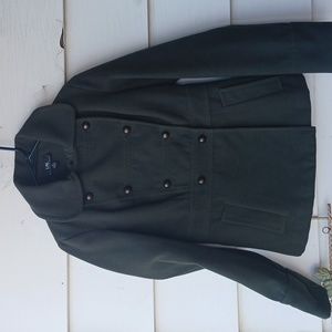 I.N. San Francisco militant green double buttoned jacket coat womens size medium